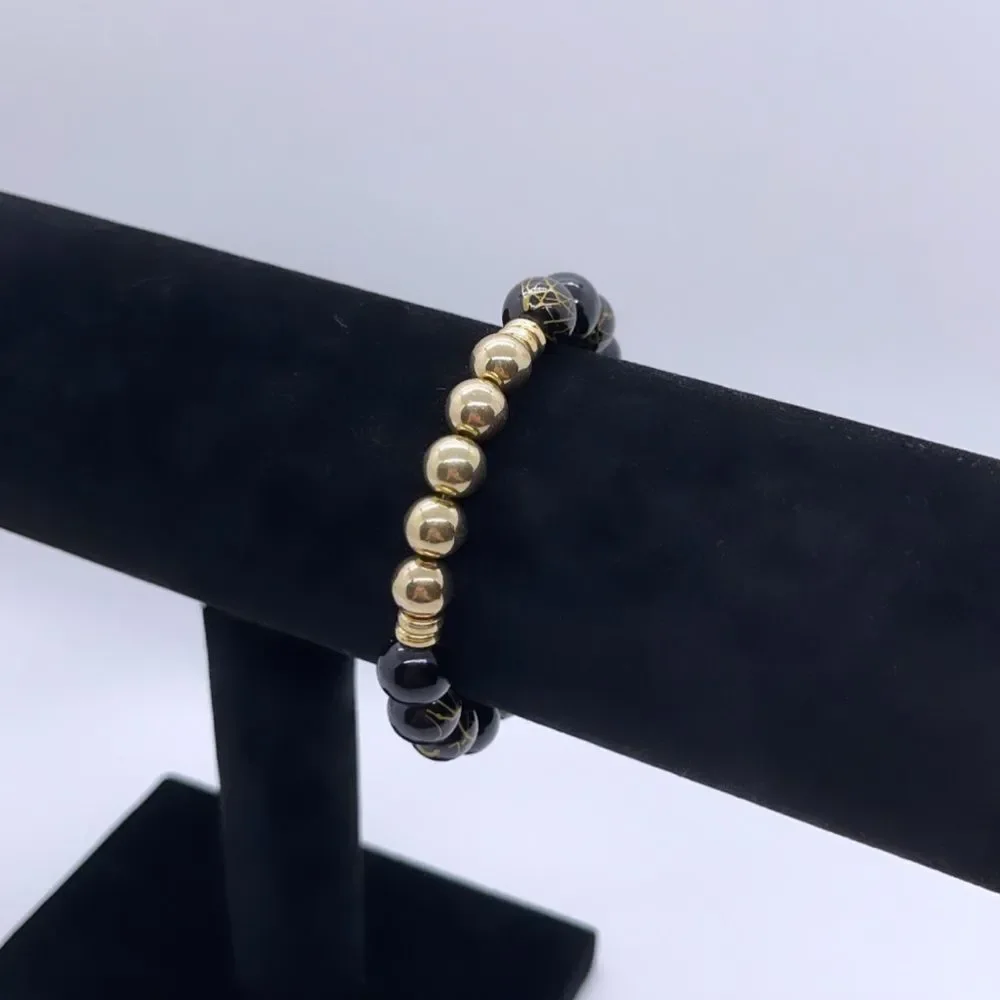 NWT Wool + Pepper Co. Mens B&G Beaded Bracelet